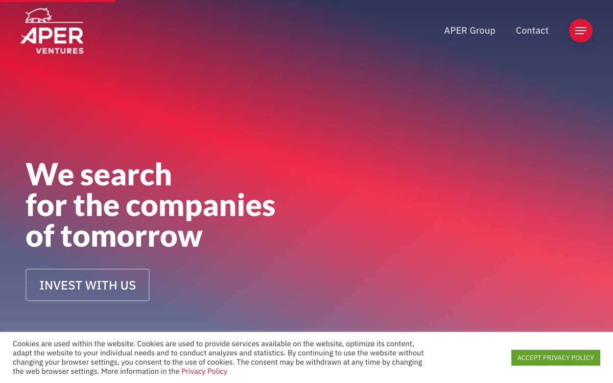 Aper Ventures website preview