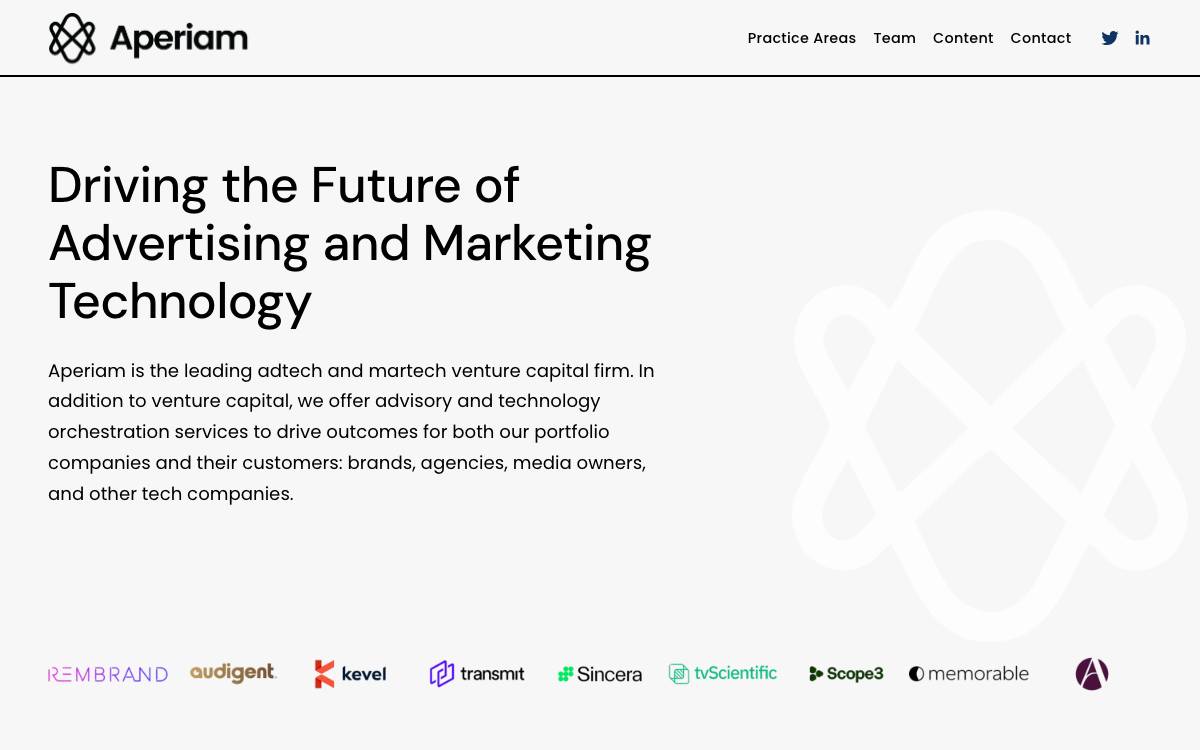 Aperiam Ventures website preview