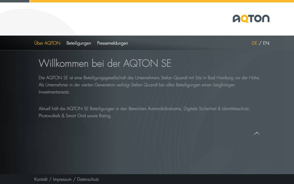 AQTON SE website preview