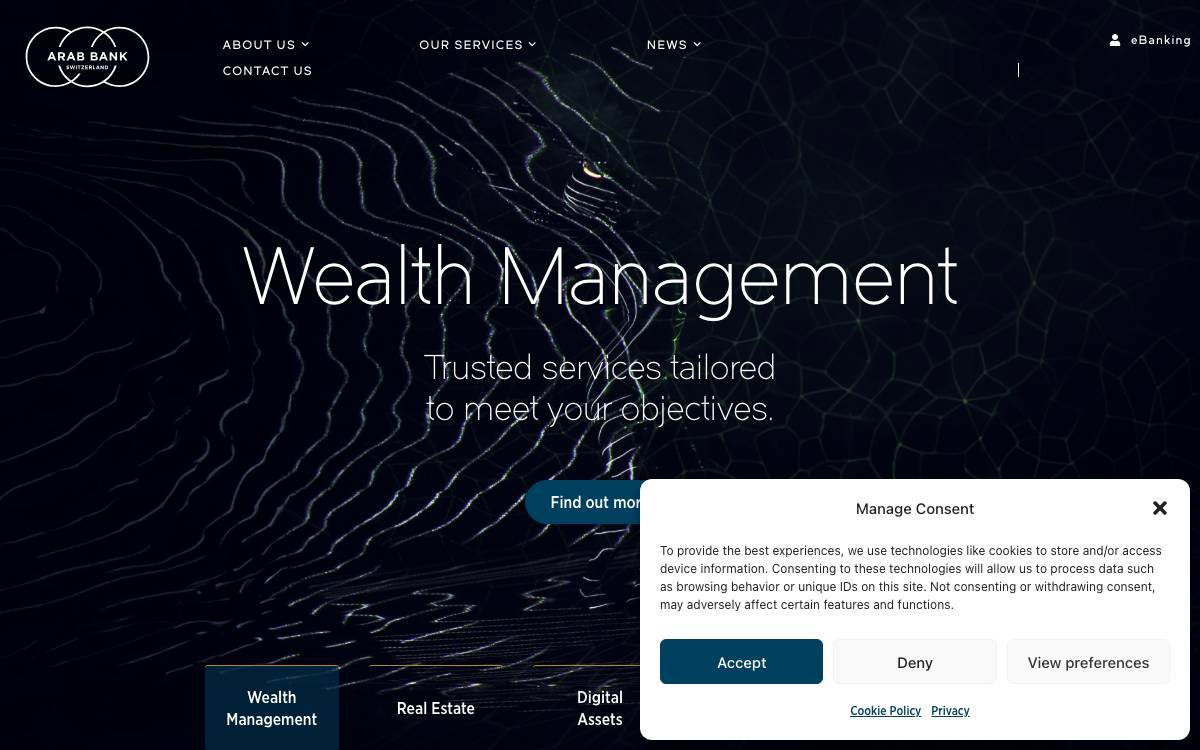 Arab Bank (Switzerland) website preview