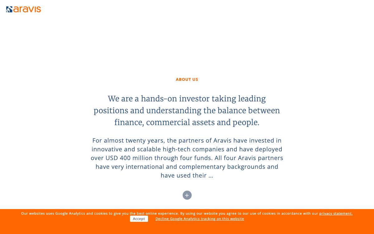 Aravis Ventures website preview