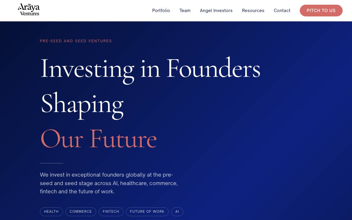 Araya Ventures website preview
