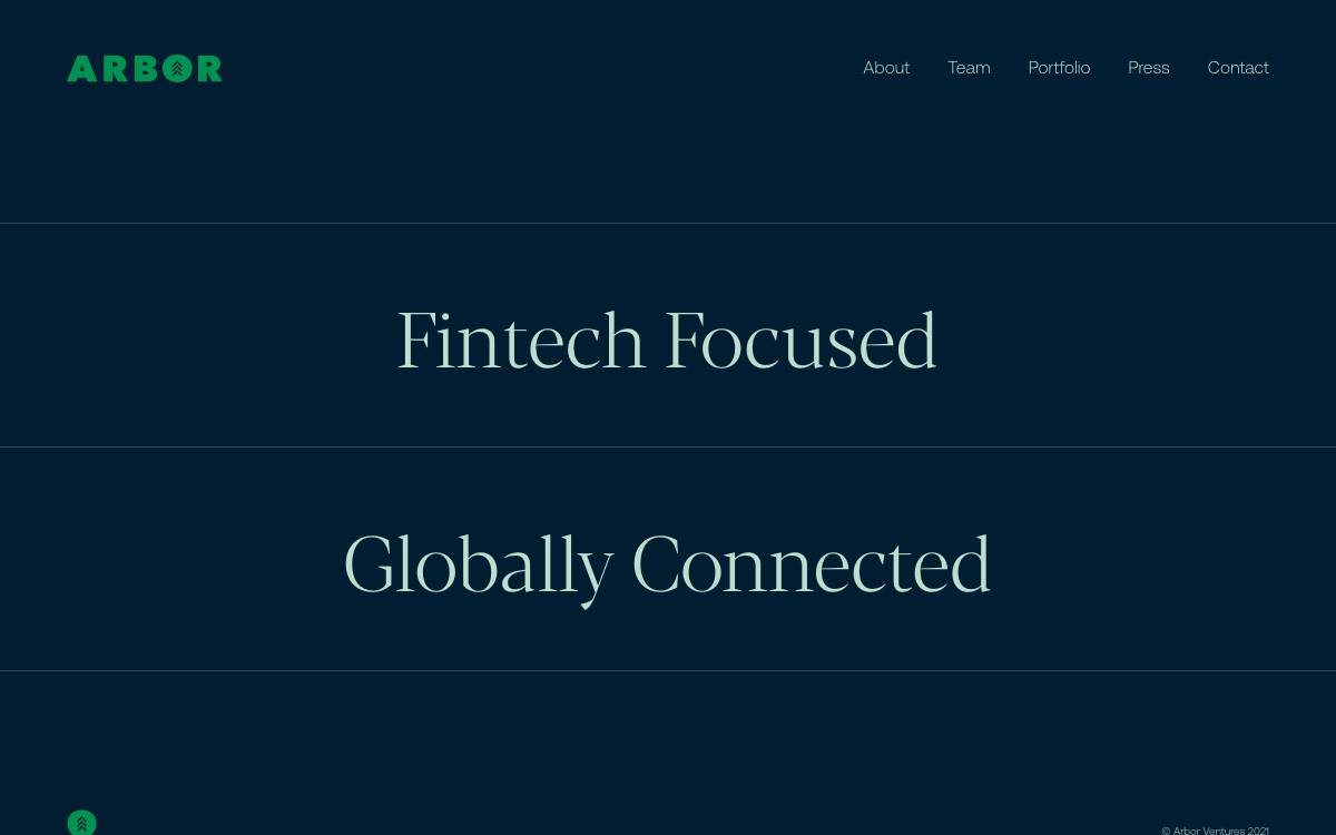 Arbor Ventures website preview
