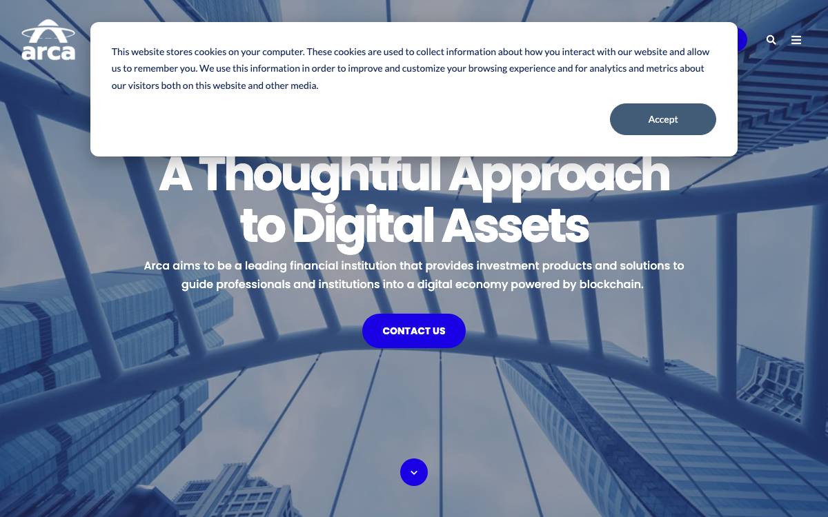 Arca Funds website preview