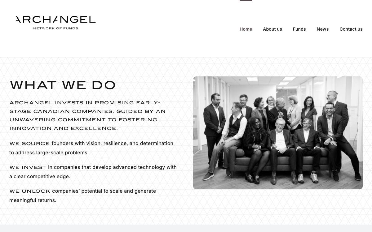 Archangel Network of Funds website preview