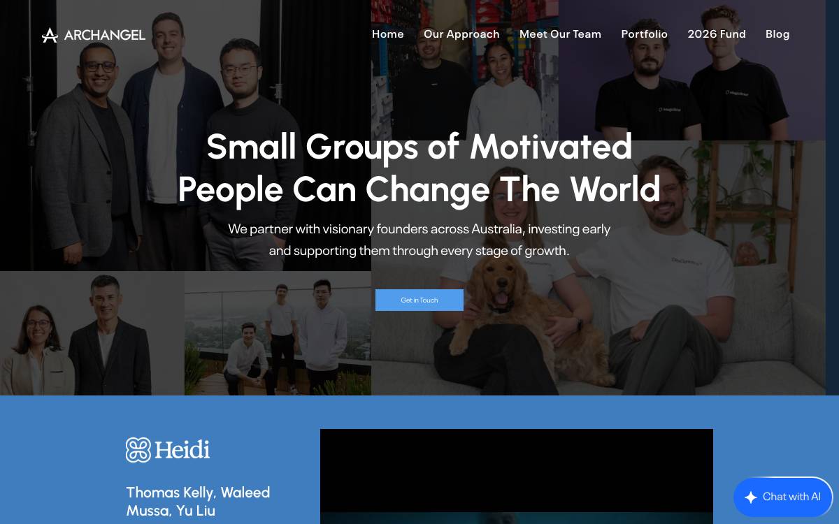 Archangel Ventures website preview