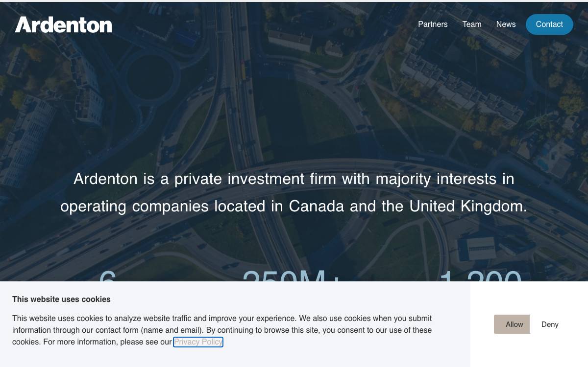 Ardenton Capital Corporation website preview
