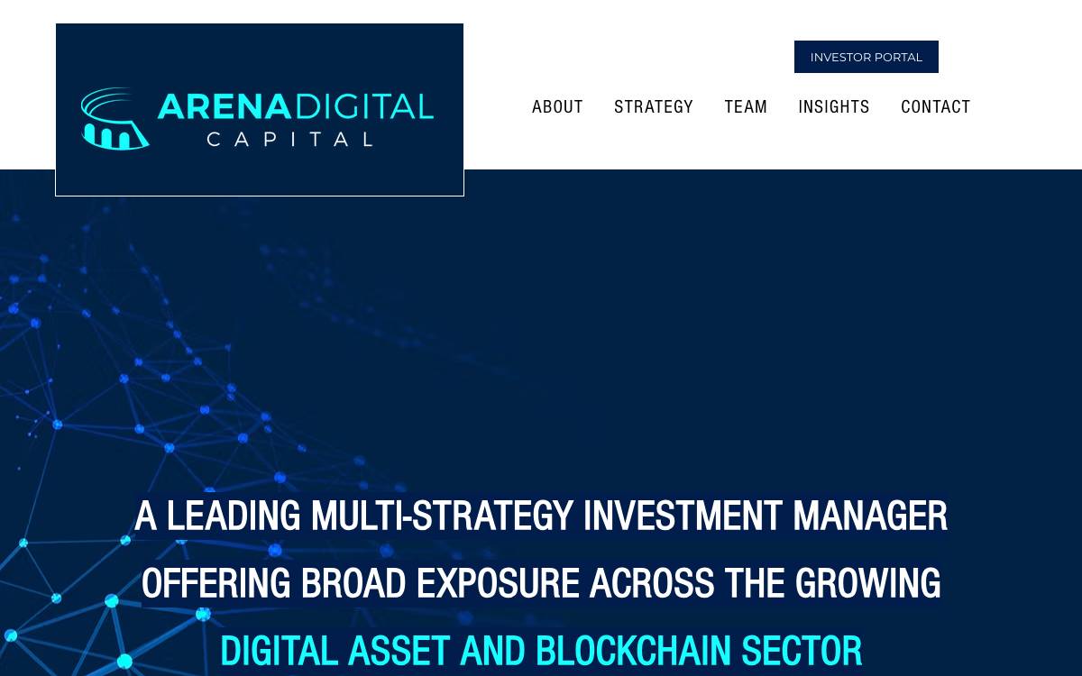 Arena Digital Capital website preview