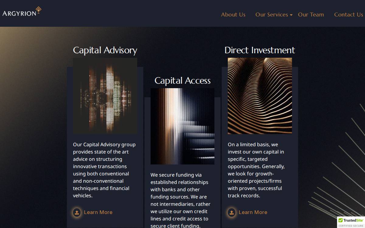 Argyrion Capital website preview