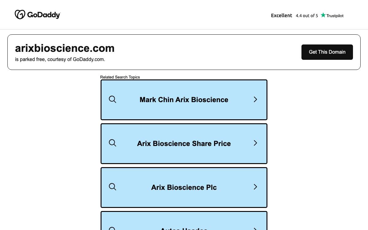 Arix Bioscience website preview