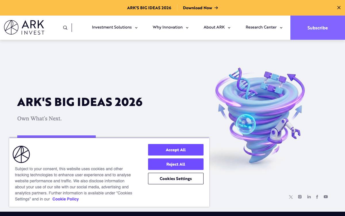 ARK Investment Management website preview