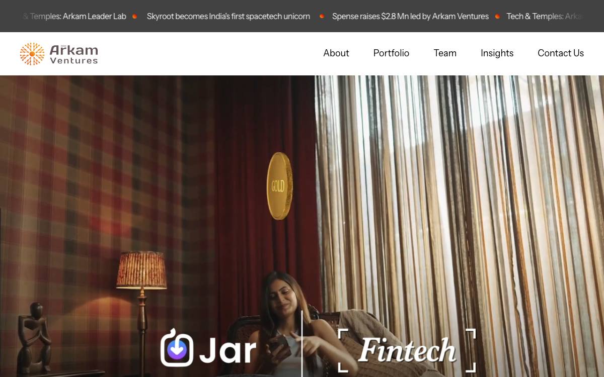 Arkam Ventures website preview