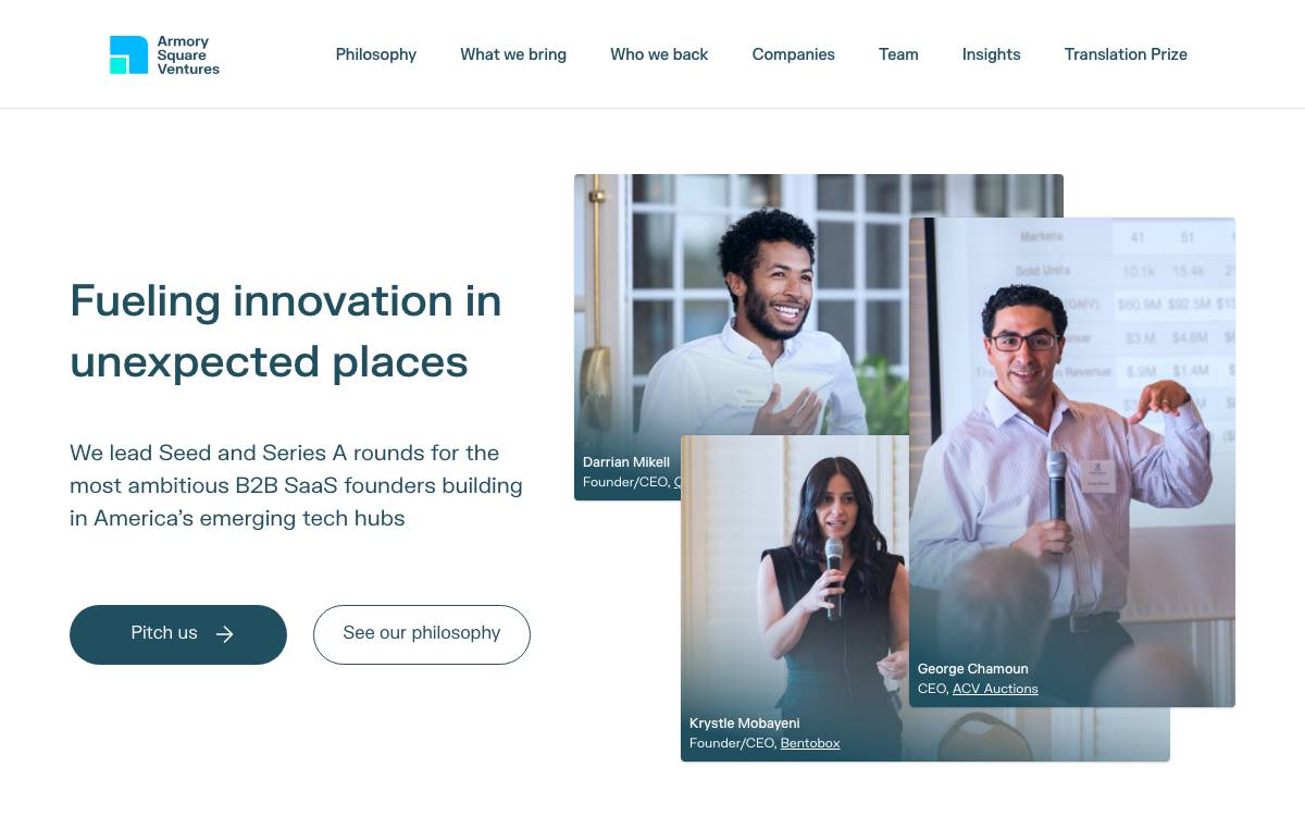Armory Square Ventures website preview