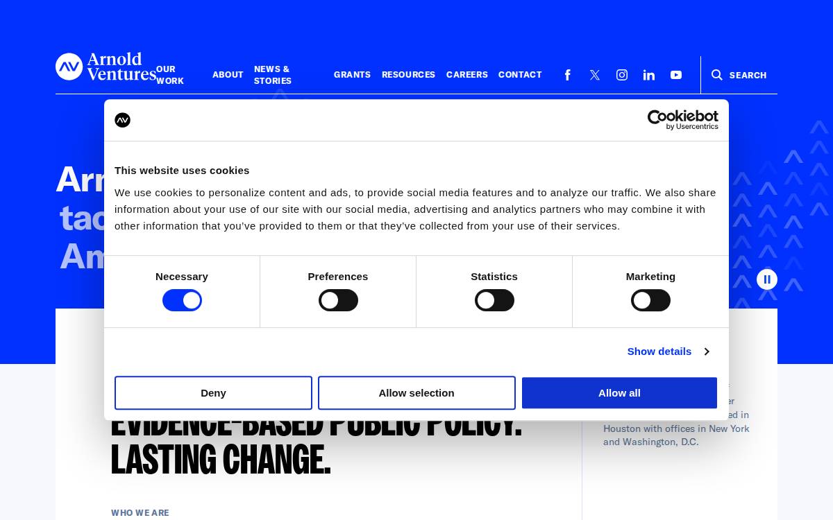 Arnold Ventures website preview