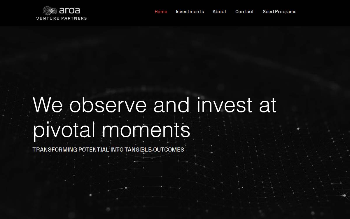 Aroa Venture Partners website preview