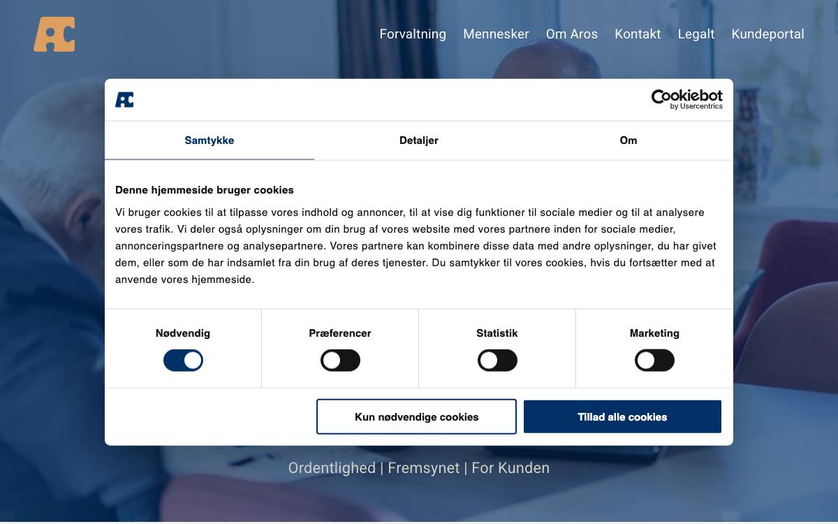 Aros Capital website preview