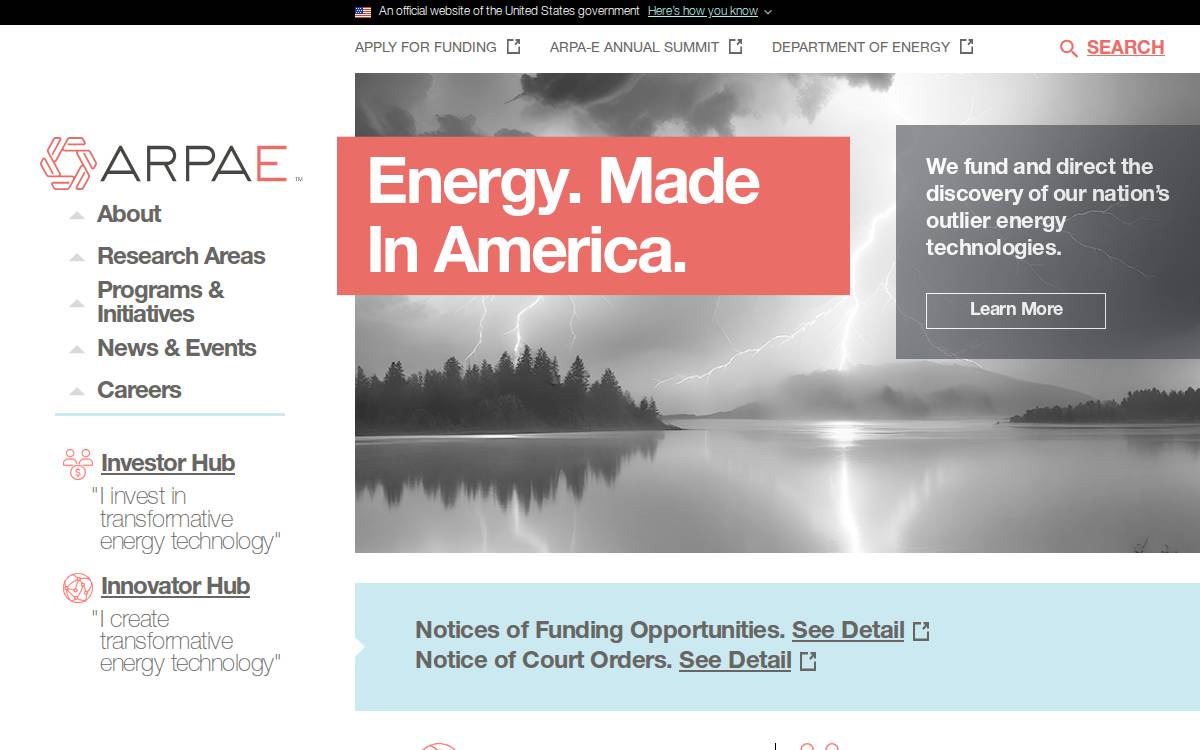 ARPA-E website preview