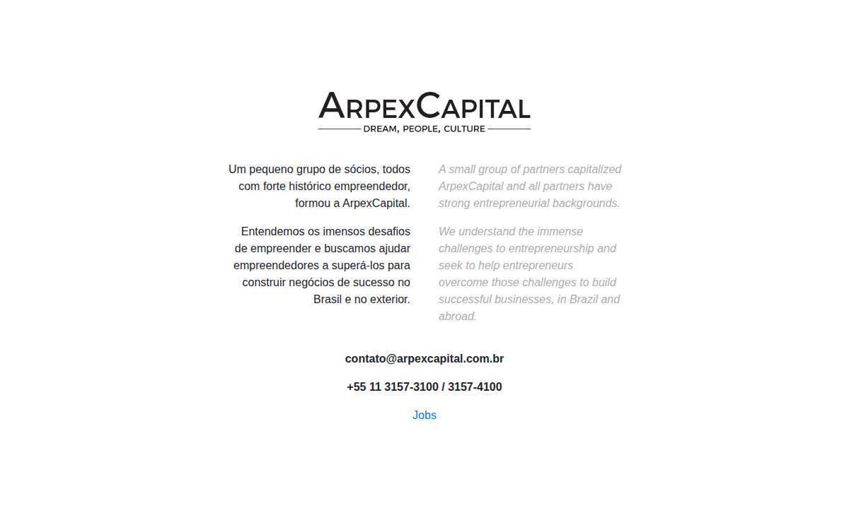 ArpexCapital website preview