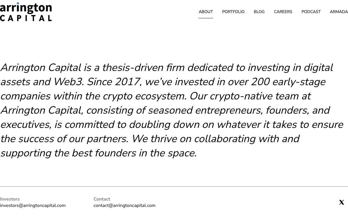 Arrington XRP Capital website preview
