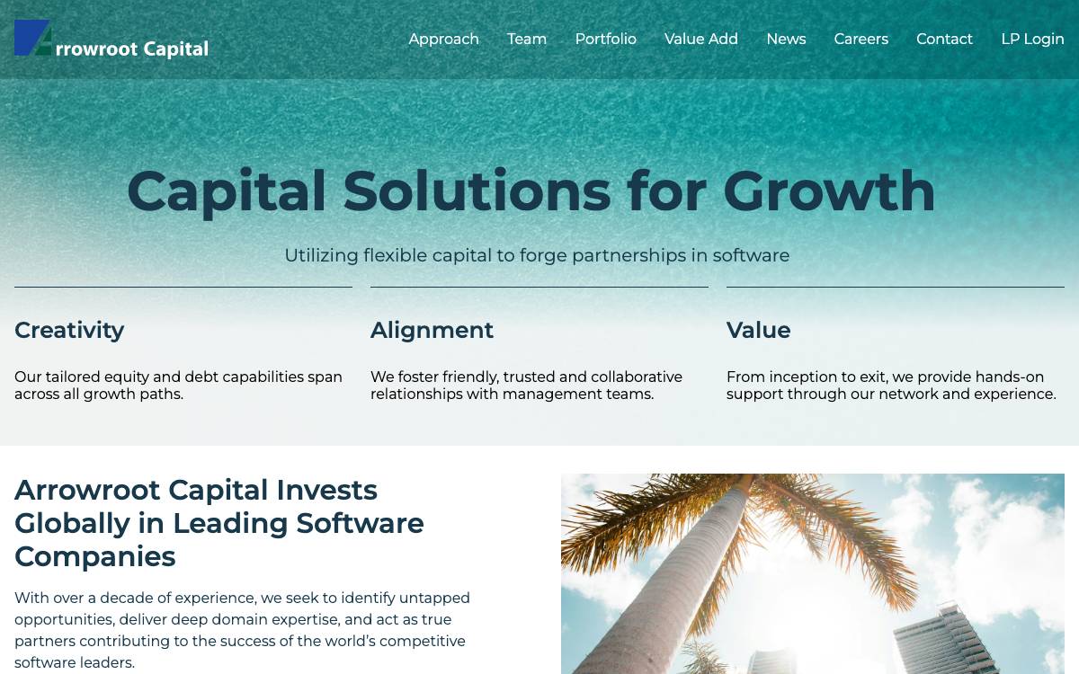 Arrowroot Capital website preview