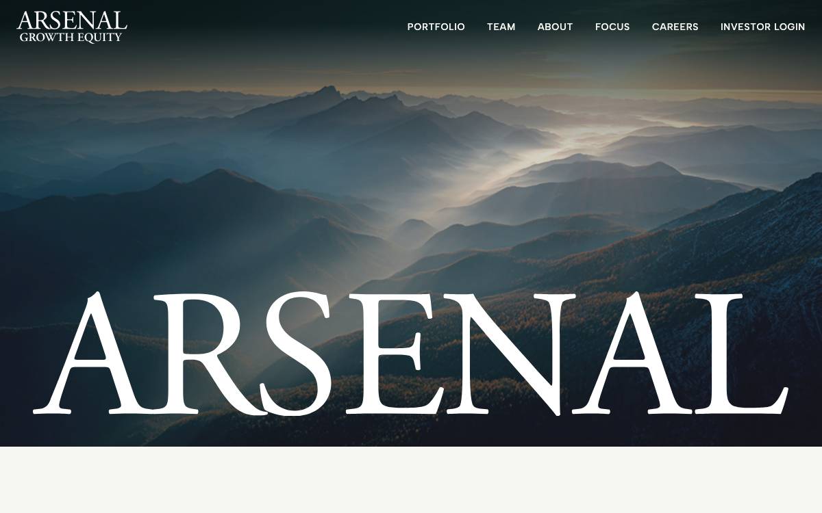 Arsenal Growth Equity website preview