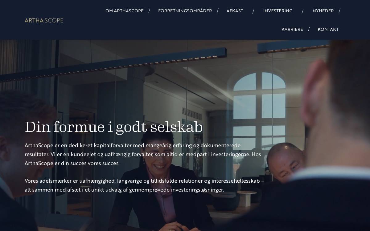 ArthaScope website preview