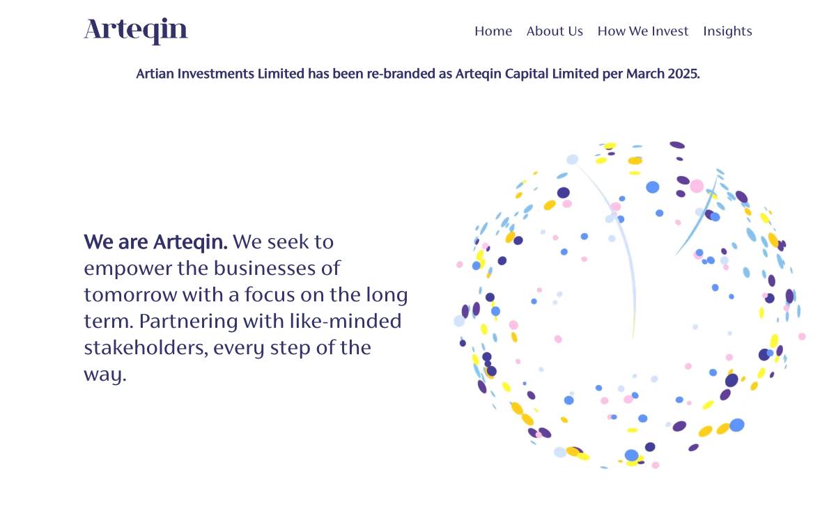 Artian Investments website preview
