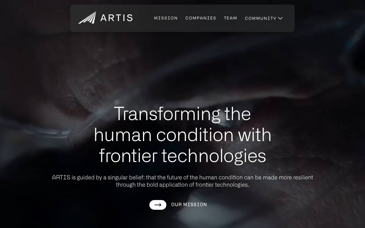 Artis Ventures website preview