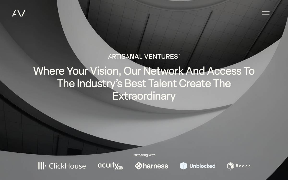 Artisanal Ventures website preview