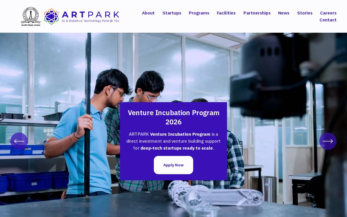 ARTPARK website preview