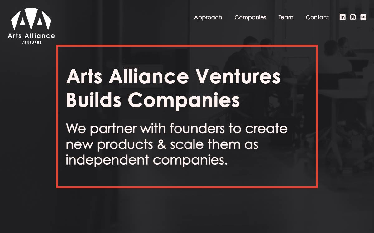 Arts Alliance website preview