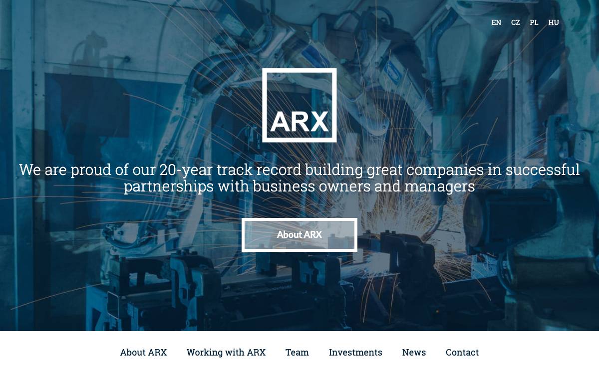 ARX Equity Partners website preview