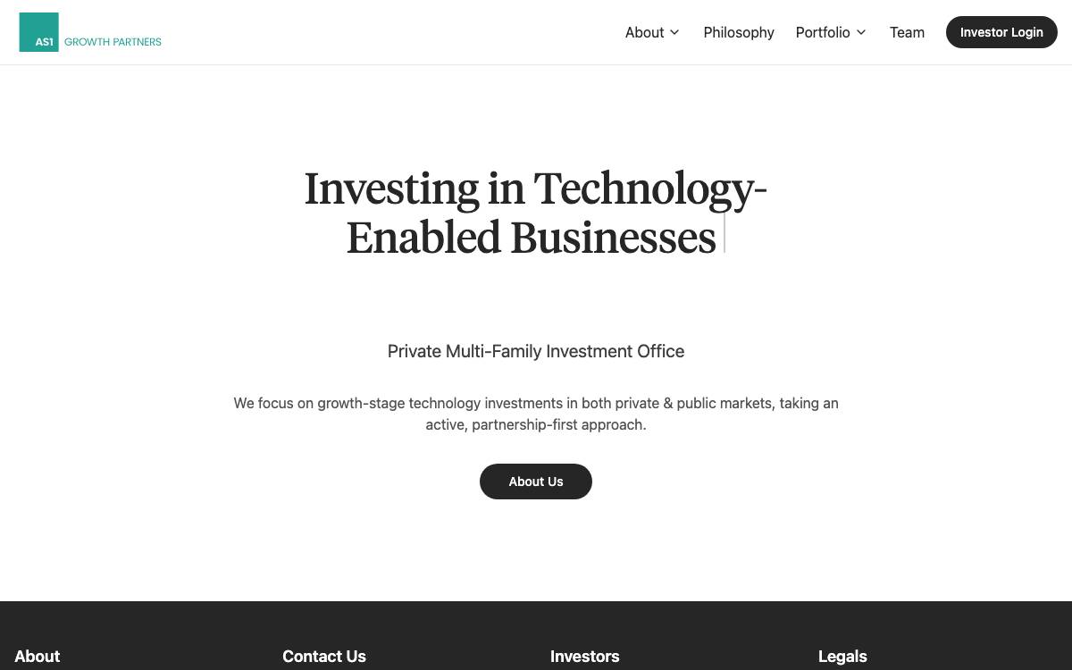 AS1 Growth Partners website preview