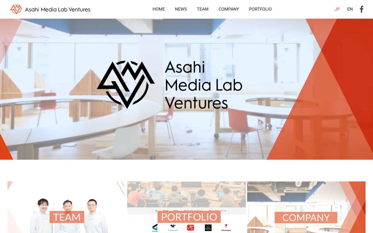 ASAHI MEDIA LAB VENTURES website preview