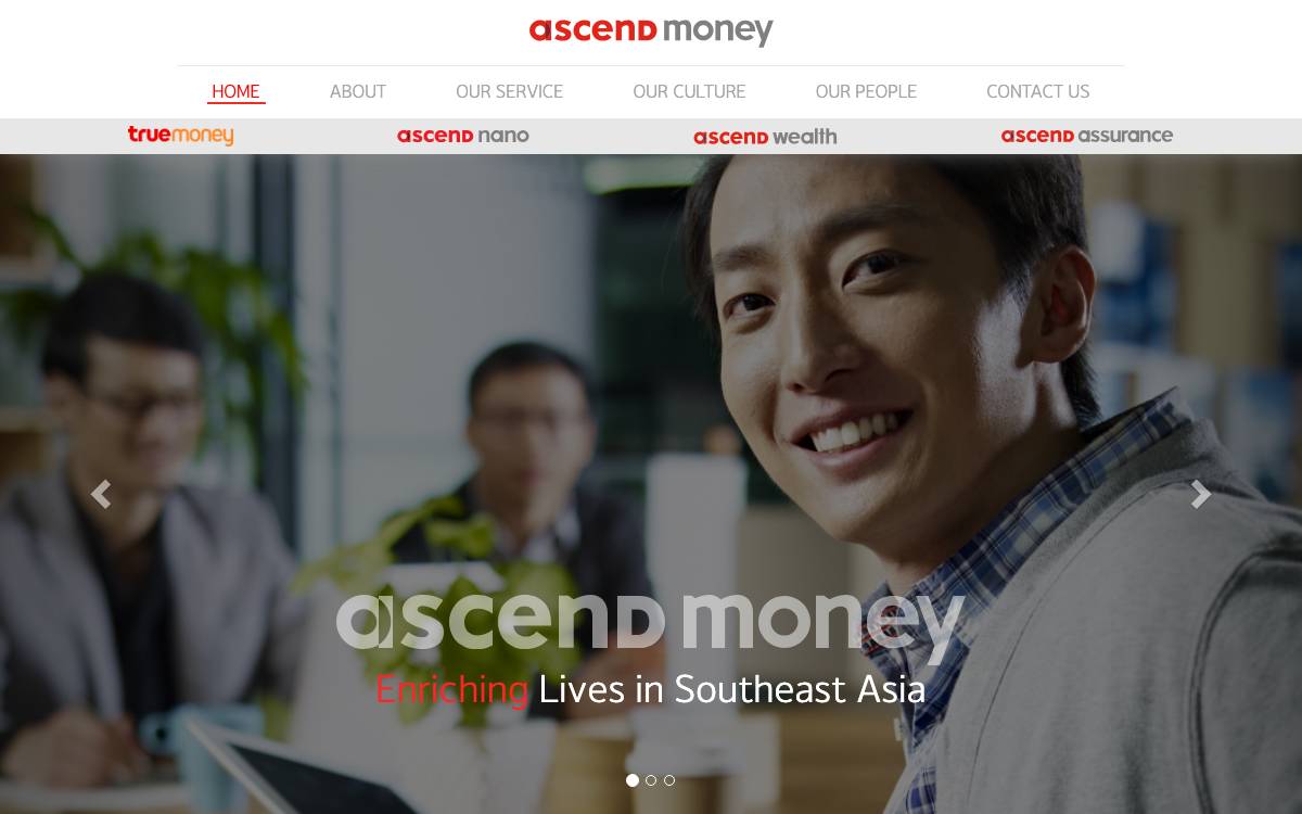 Ascend Money website preview
