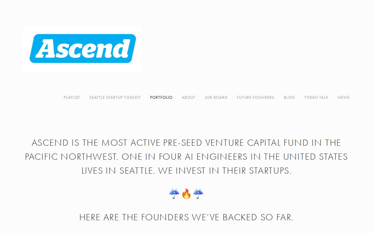Ascend Venture Capital website preview