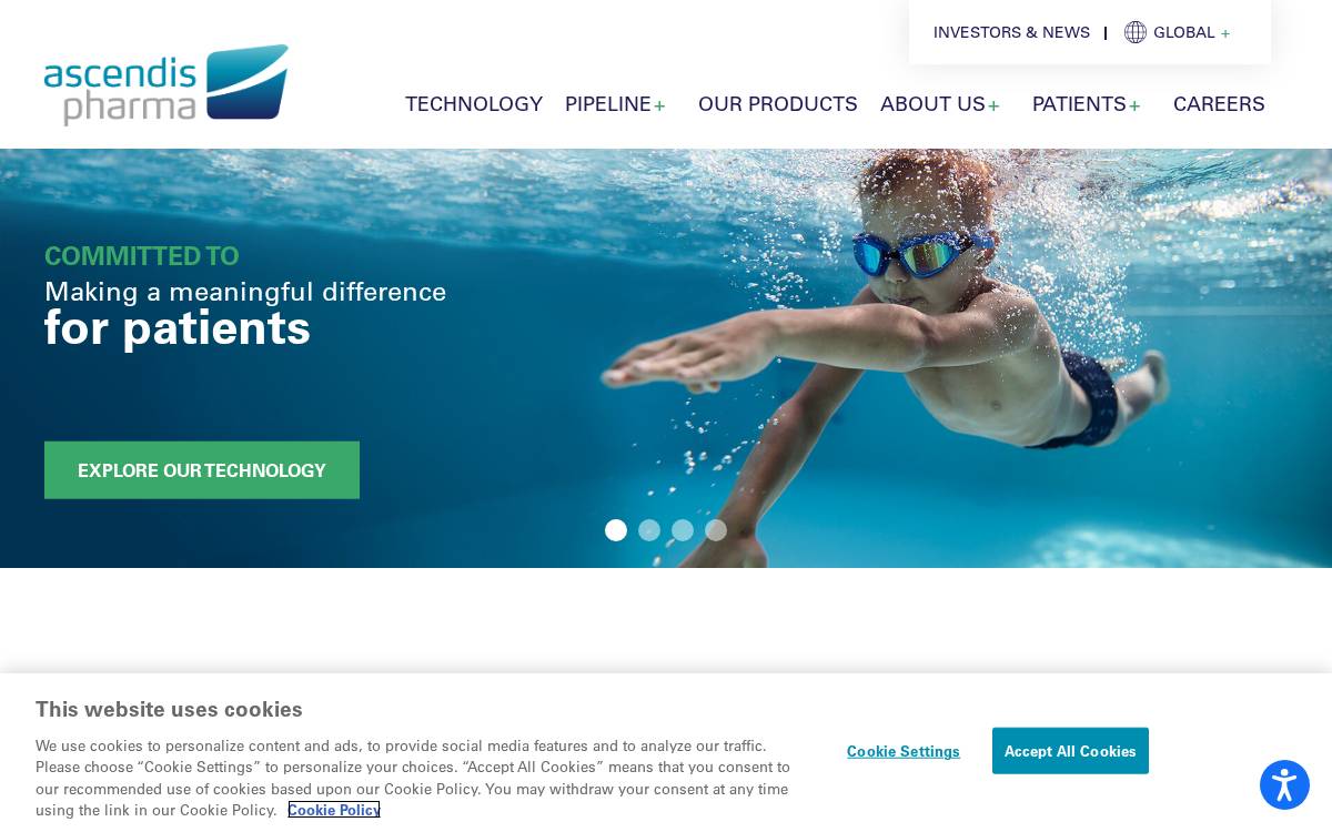 Ascendis Pharma A/S website preview