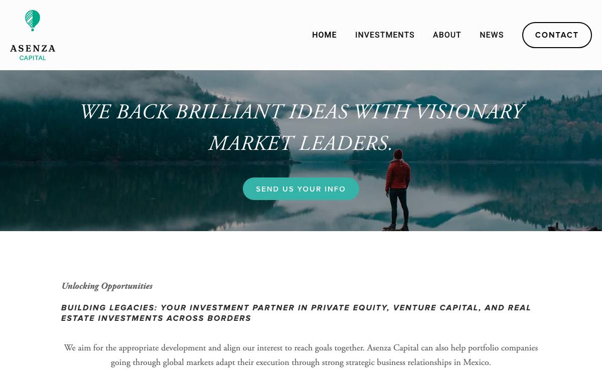 Asenza Capital website preview