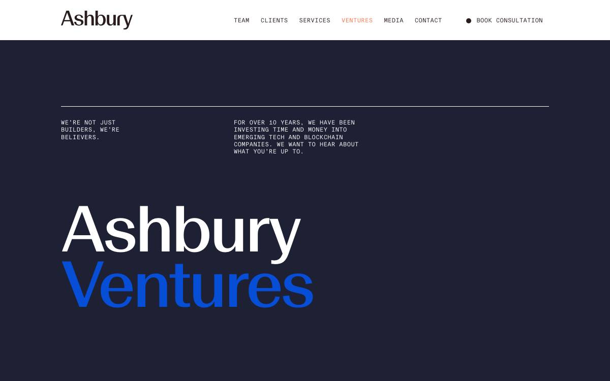 Ashbury Ventures website preview