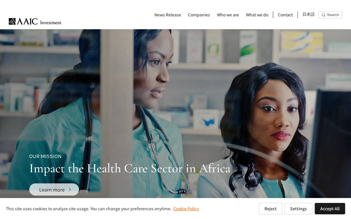 Asia Africa Investment & Consulting (AAIC) website preview