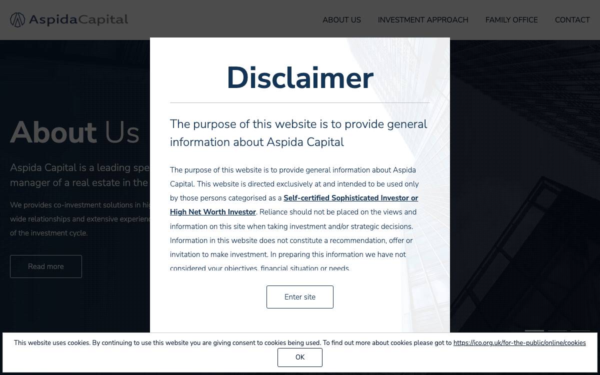 Aspida Capital website preview