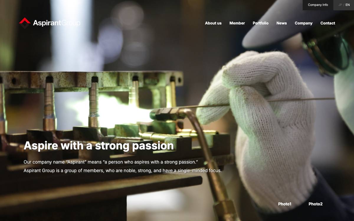 Aspirant Group website preview