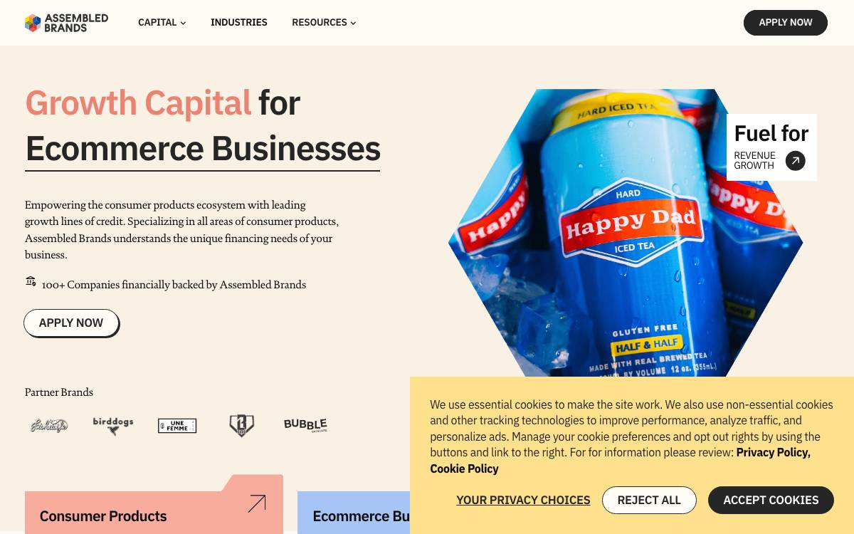 Assembled Brands website preview