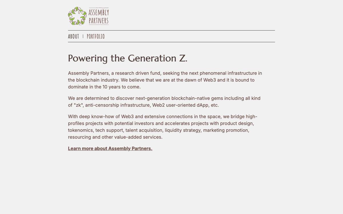 Assembly Partners website preview
