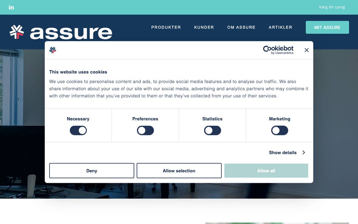 Assure A/S website preview