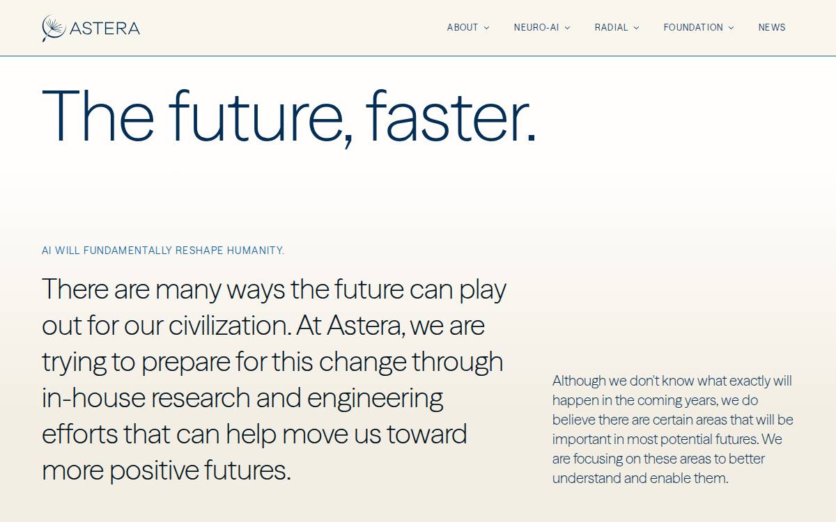 Astera Institute website preview