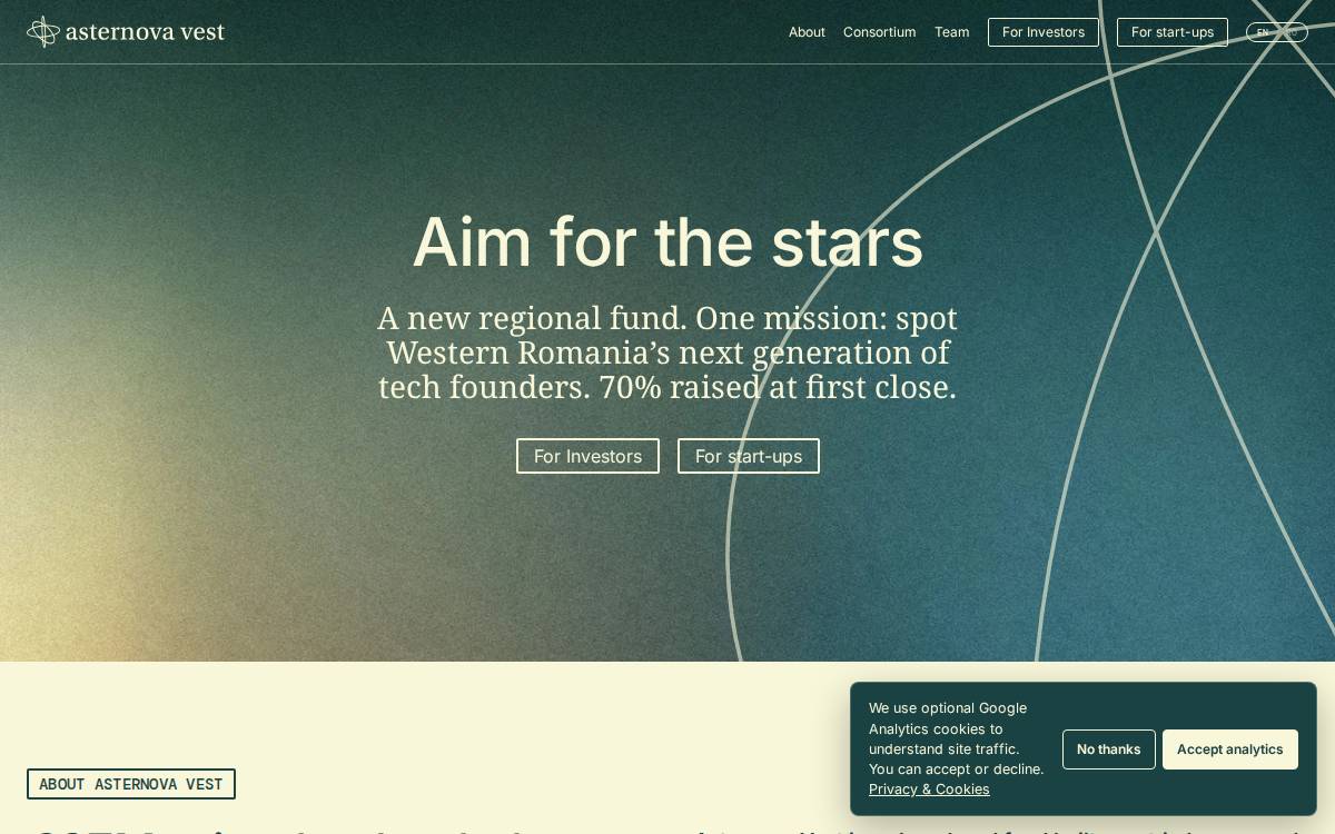 Asternova Vest website preview