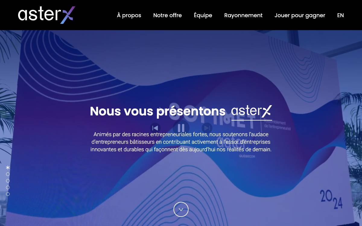 asterX website preview