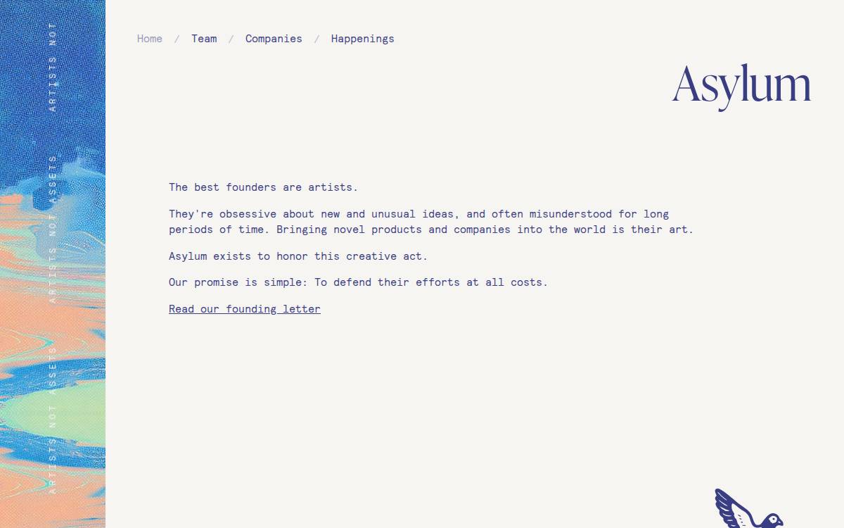 Asylum Ventures website preview