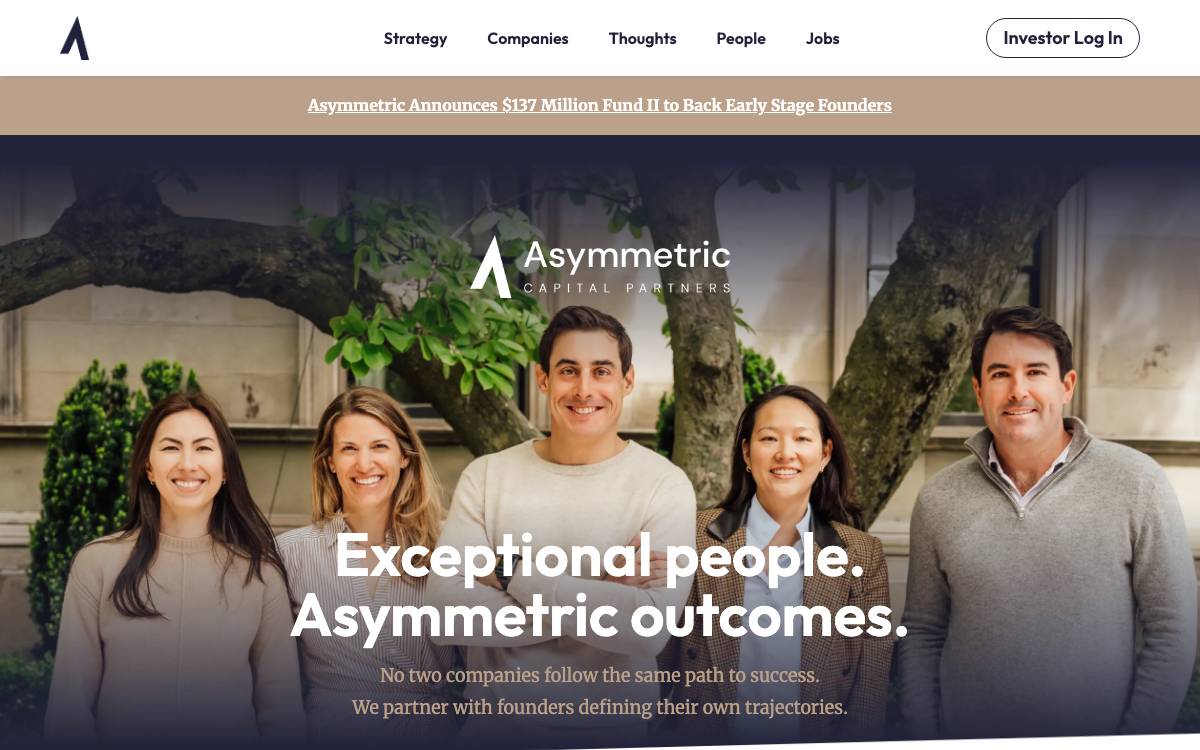 Asymmetric Capital Partners website preview